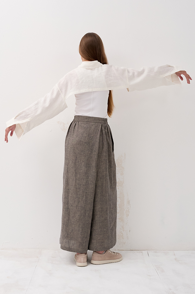 Сорочка куца льон айворі (Р 137/1)